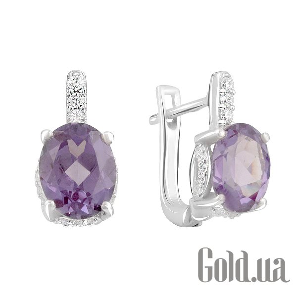 

Серьги Fresh Jewelry, Серебряные серьги с куб. циркониями и александритами