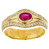 Женское золотое кольцо с бриллиантами и рубином, 1548559