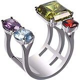 Женское серебряное кольцо с куб. циркониями, 1670415