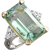 Женское золотое кольцо с празиолитом и бриллиантами, 1672719
