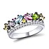 Женское серебряное кольцо с куб.циркониями и цветными камнями - фото 1