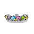 Женское серебряное кольцо с куб.циркониями и цветными камнями - фото 2