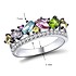 Женское серебряное кольцо с куб.циркониями и цветными камнями - фото 4