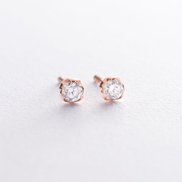 Золоті сережки з діамантами