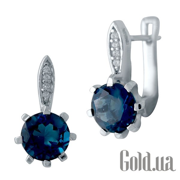 

Серьги Fresh Jewelry, Серебряные серьги с куб. циркониями и топазами