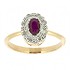 Женское золотое кольцо с рубином и бриллиантами - фото 1