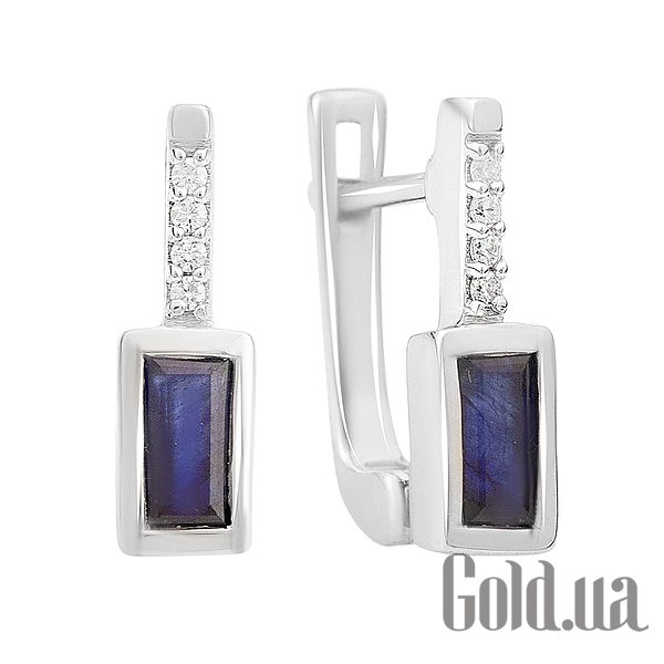 

Серьги Fresh Jewelry, Серебряные серьги с куб. циркониями и сапфирами