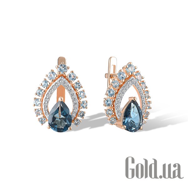 

Серьги Lurie Jewelry, Золотые серьги с топазами и бриллиантами