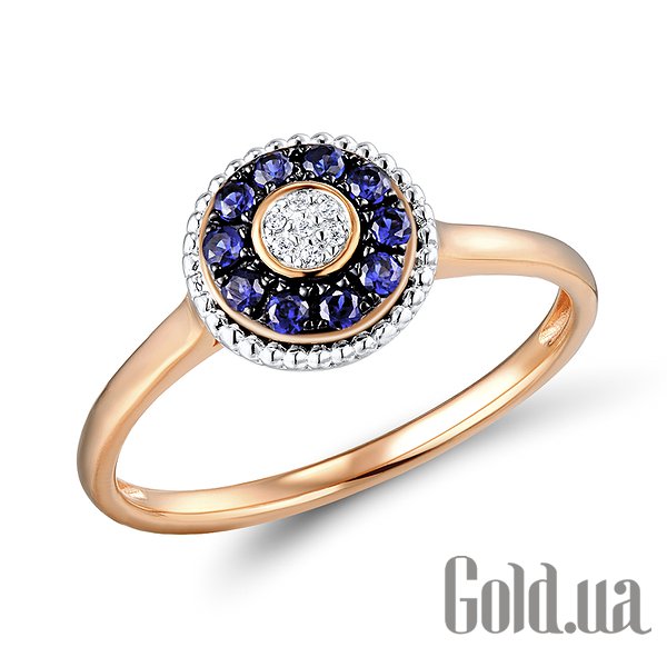 

Кольцо Lurie Jewelry, Золотое кольцо с бриллиантами и сапфирами, 17.5