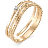 Золотое обручальное кольцо с бриллиантом, 1603344