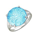 Женское серебряное кольцо с куб. циркониями и топазом, 1617424