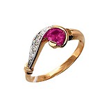 Женское золотое кольцо с рубином и бриллиантами, 1619728