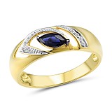 Женское золотое кольцо с бриллиантами и сапфиром, 1645328