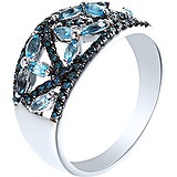 Женское золотое кольцо с бриллиантами и топазами, 1646096