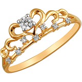 Женское золотое кольцо с куб. циркониями, 1672464