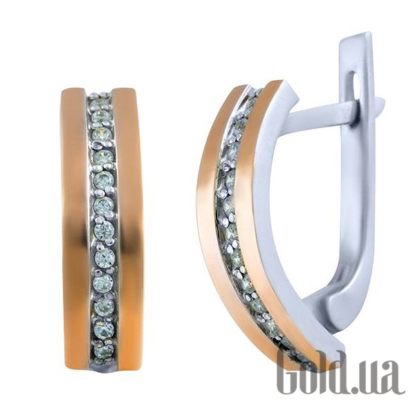 

Серьги Fresh Jewelry, Серебряные серьги с куб. циркониями в позолоте