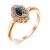 Женское золотое кольцо с сапфиром и бриллиантами, 1704720