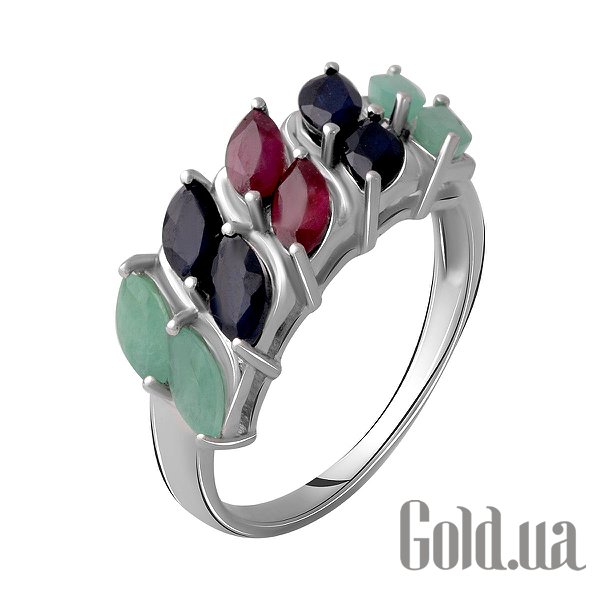 

Женские кольца Fresh Jewelry, Женское серебряное кольцо с изумрудами, сапфирами и рубинами, 19