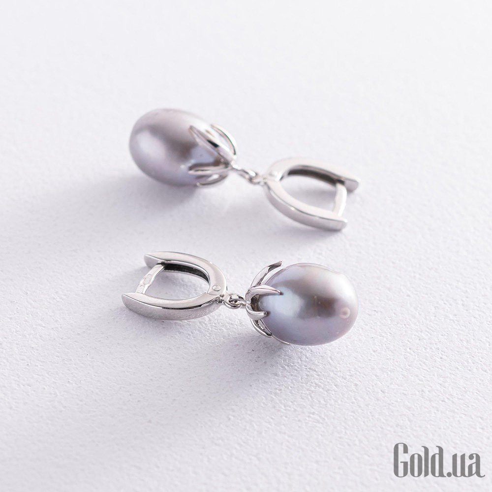 Золотые серьги с культив. жемчугом onxс06786 – изображение 2