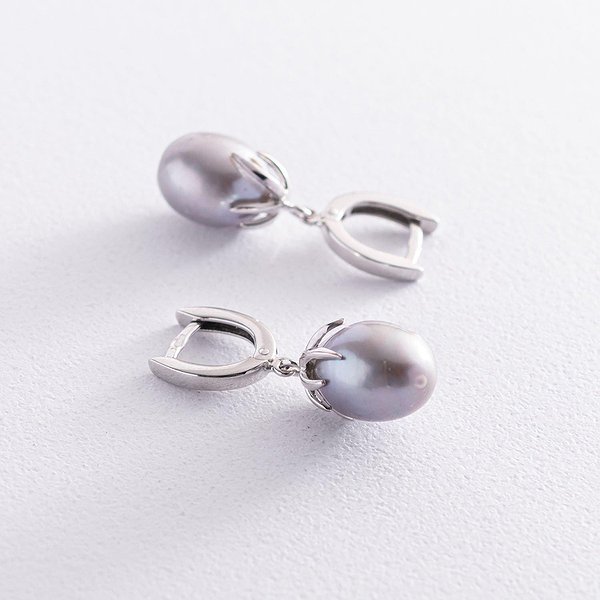 Золотые серьги с культив. жемчугом onxс06786 – изображение 2