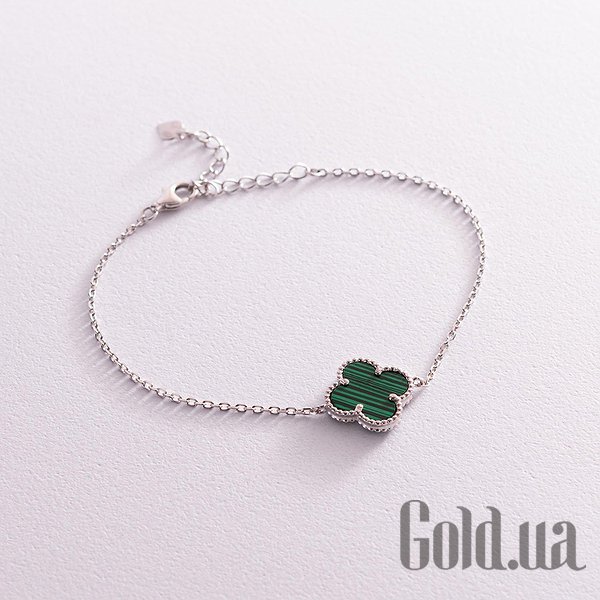 

Женские браслеты Украина, Женский серебряный браслет с малахитом, 17