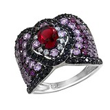 Женское серебряное кольцо с куб. циркониями (SR317201MULSK925), фотографии