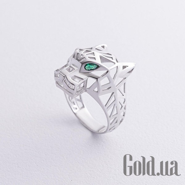 

Кольцо Украина, Женское золотое кольцо с куб. циркониями, 17.5