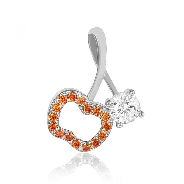 Срібний кулон з куб. цирконіями