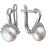 Срібні сережки з прісн. перлами і куб. цирконіями, 1531921