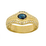 Женское золотое кольцо с бриллиантами и сапфиром, 1548561