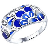 SOKOLOV Женское серебряное кольцо с эмалью, 1613329