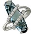 Женское серебряное кольцо с горным хрусталем и куб. циркониями - фото 1