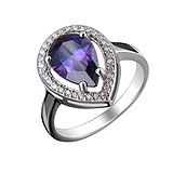 Женское серебряное кольцо с куб. циркониями, 1623313