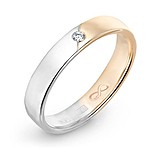 Золотое обручальное кольцо с бриллиантом, 1628689