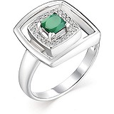 Женское серебряное кольцо с куб. циркониями и агатом, 1646353