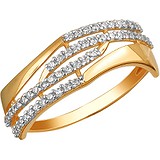 Женское золотое кольцо с куб. циркониями, 1672465