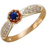 Женское золотое кольцо с бриллиантами и сапфиром, 1672721