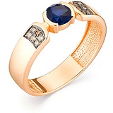 Женское золотое кольцо с сапфиром и бриллиантами, 1697041