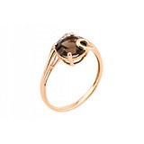 Женское золотое кольцо с дымчатым кварцем и бриллиантами, 1698833