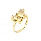 Женское золотое кольцо с куб. циркониями, 1700113