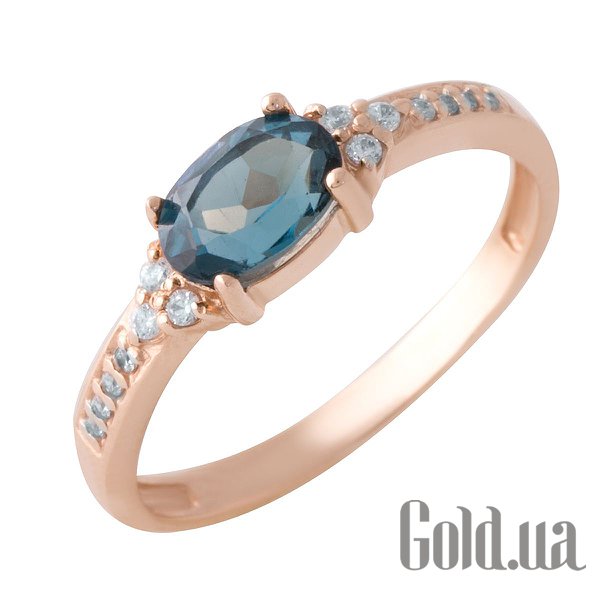 

Кольцо Fresh Jewelry, Женское золотое кольцо с топазом и куб. циркониями, 19