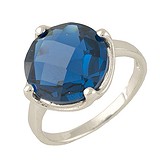 Женское серебряное кольцо с синт. топазом (0704876), фотографии