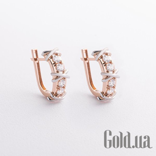 

Серьги Украина, Золотые серьги с куб. циркониями