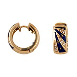 Faberge Золоті сережки з діамантами і емаллю, 001042