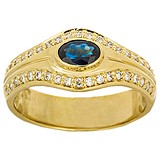 Женское золотое кольцо с бриллиантами и сапфиром, 1548562