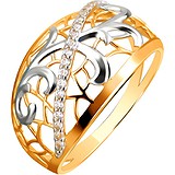 Женское золотое кольцо с куб. циркониями, 1613586