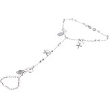 Женский серебряный браслет с кольцом, 1649426