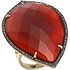 Женское серебряное кольцо с куб. циркониями и агатом в позолоте - фото 1