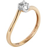 Золотое кольцо с бриллиантом, 1672978