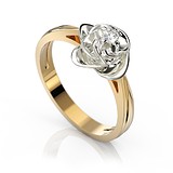 Женское золотое кольцо с бриллиантом, 1680146